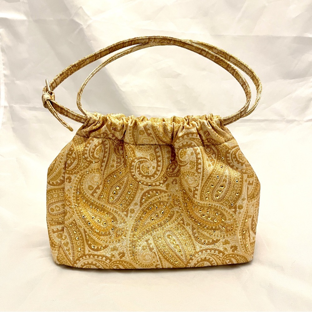 Vintage Liz Claiborne Gold Paisley Wristlet
